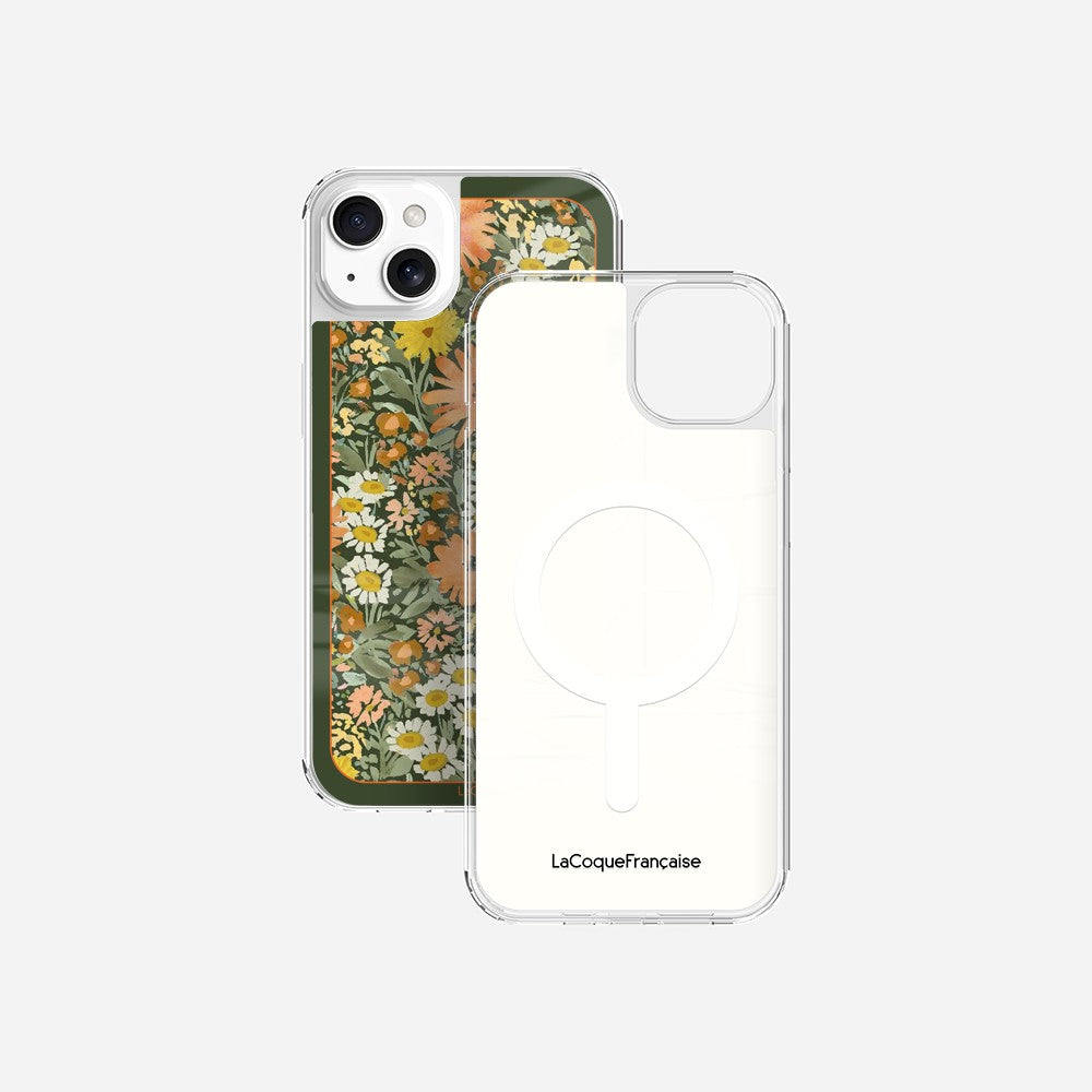 Coque Sans Anneaux Imprimee Foulard Fleurs Oranges
