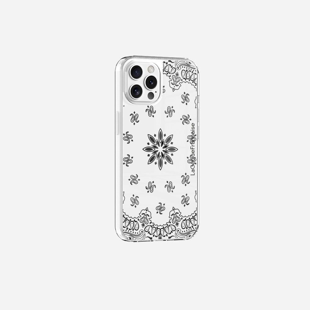 Coque Sans Anneaux Imprimee Bandana Blanc