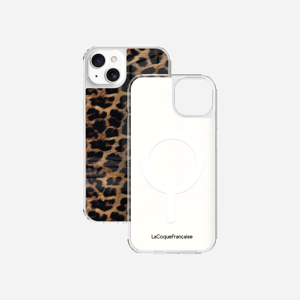Coque Sans Anneaux Imprimee Leopard Noir Et Brun