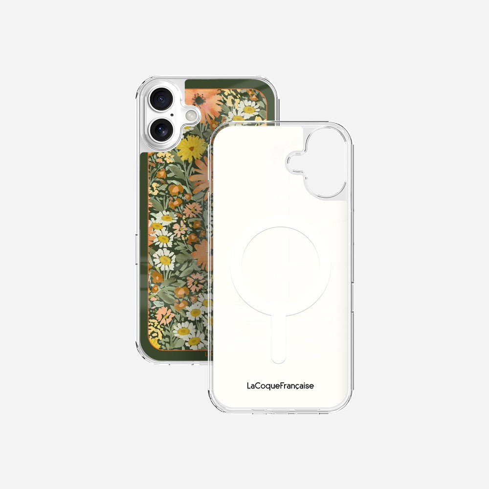 Coque Sans Anneaux Imprimee Foulard Fleurs Oranges