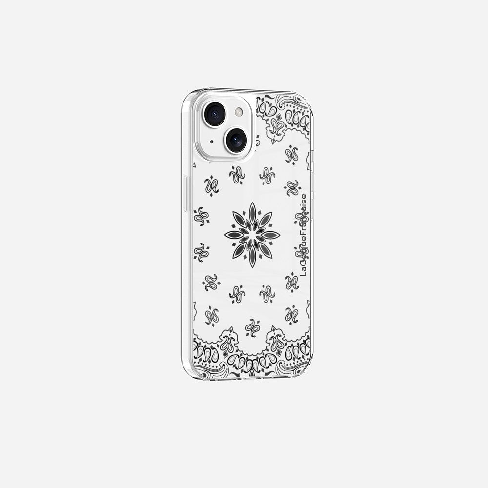 Coque Sans Anneaux Imprimee Bandana Blanc