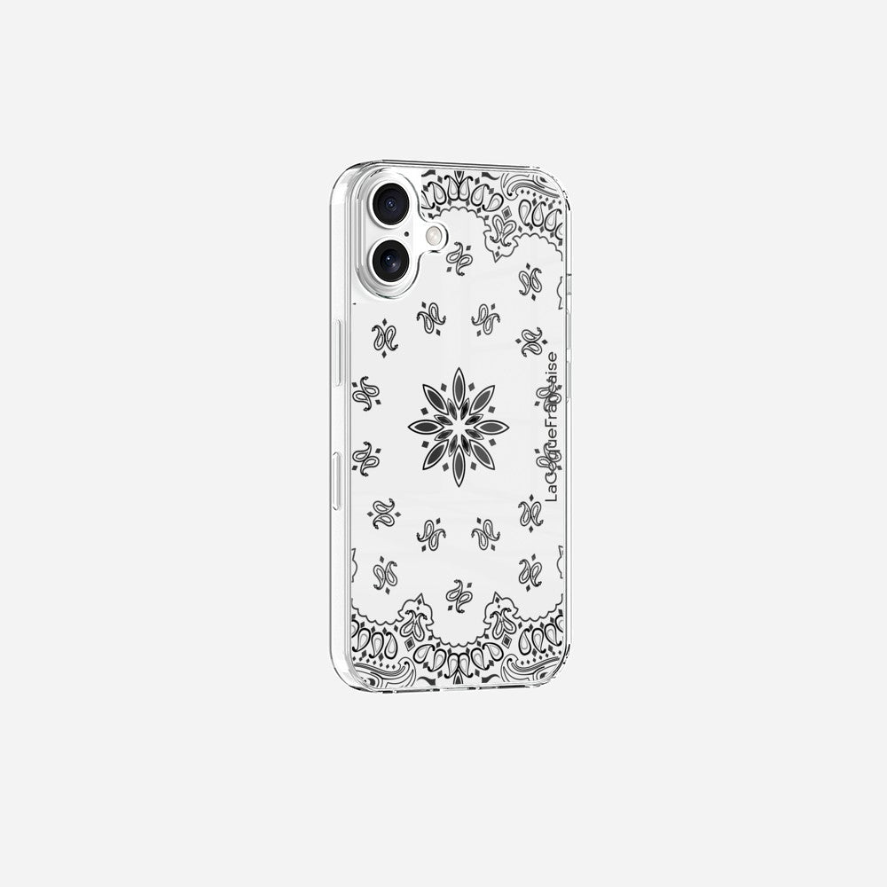 Coque Sans Anneaux Imprimee Bandana Blanc