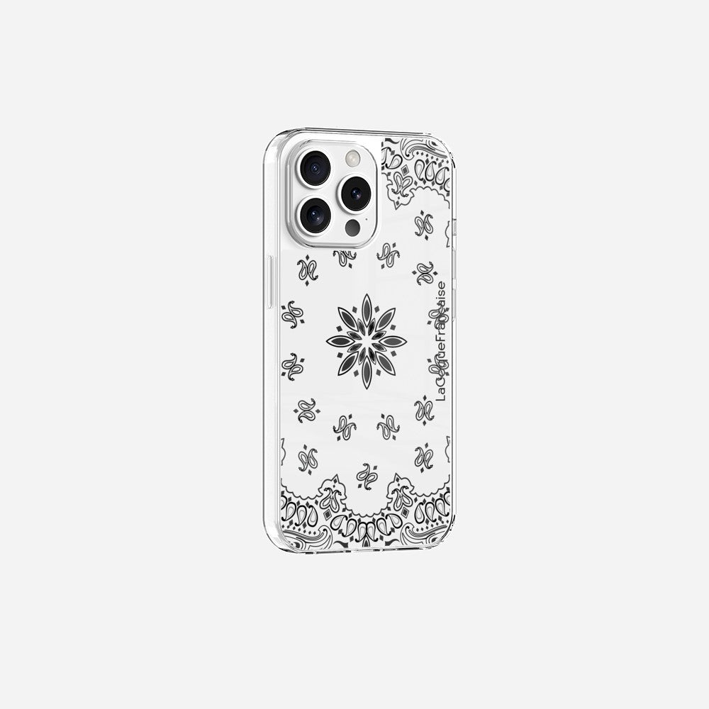 Coque Sans Anneaux Imprimee Bandana Blanc