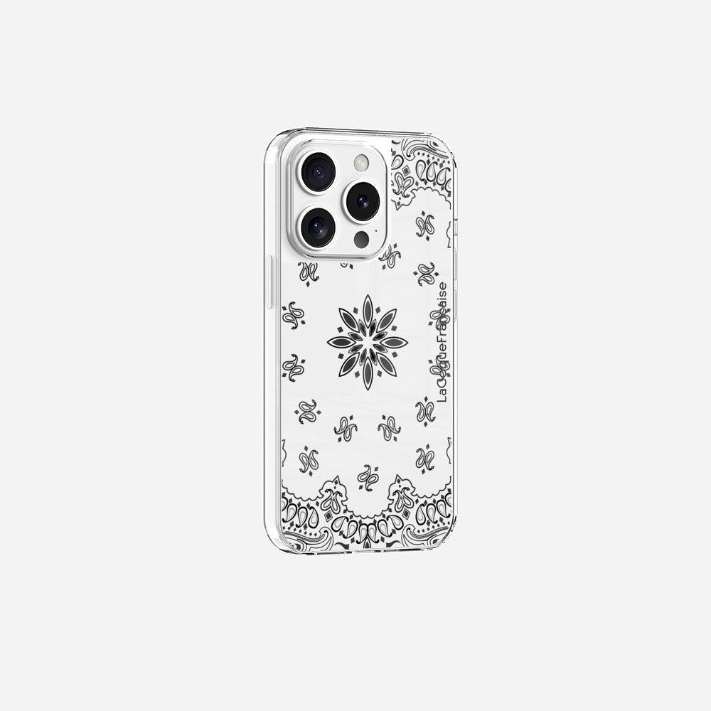 Coque Sans Anneaux Imprimee Bandana Blanc