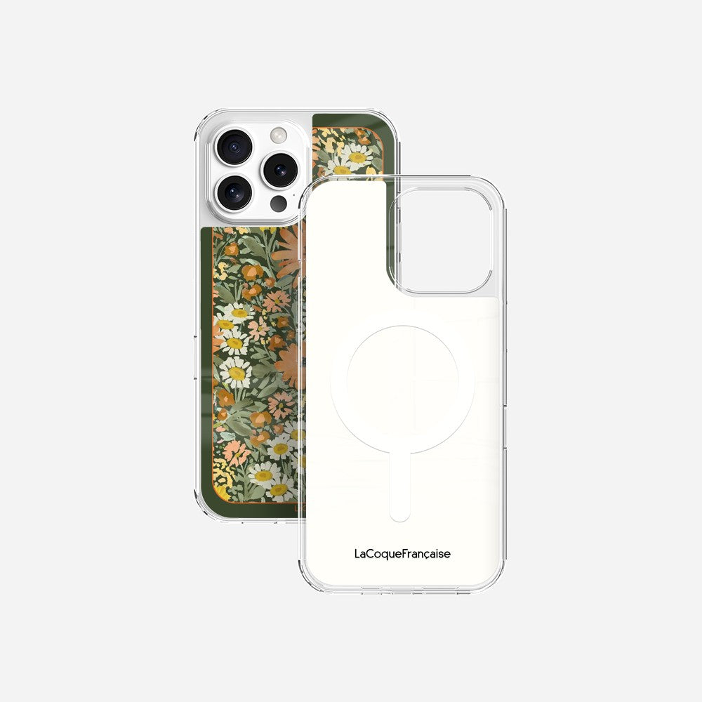 Coque Sans Anneaux Imprimee Foulard Fleurs Oranges