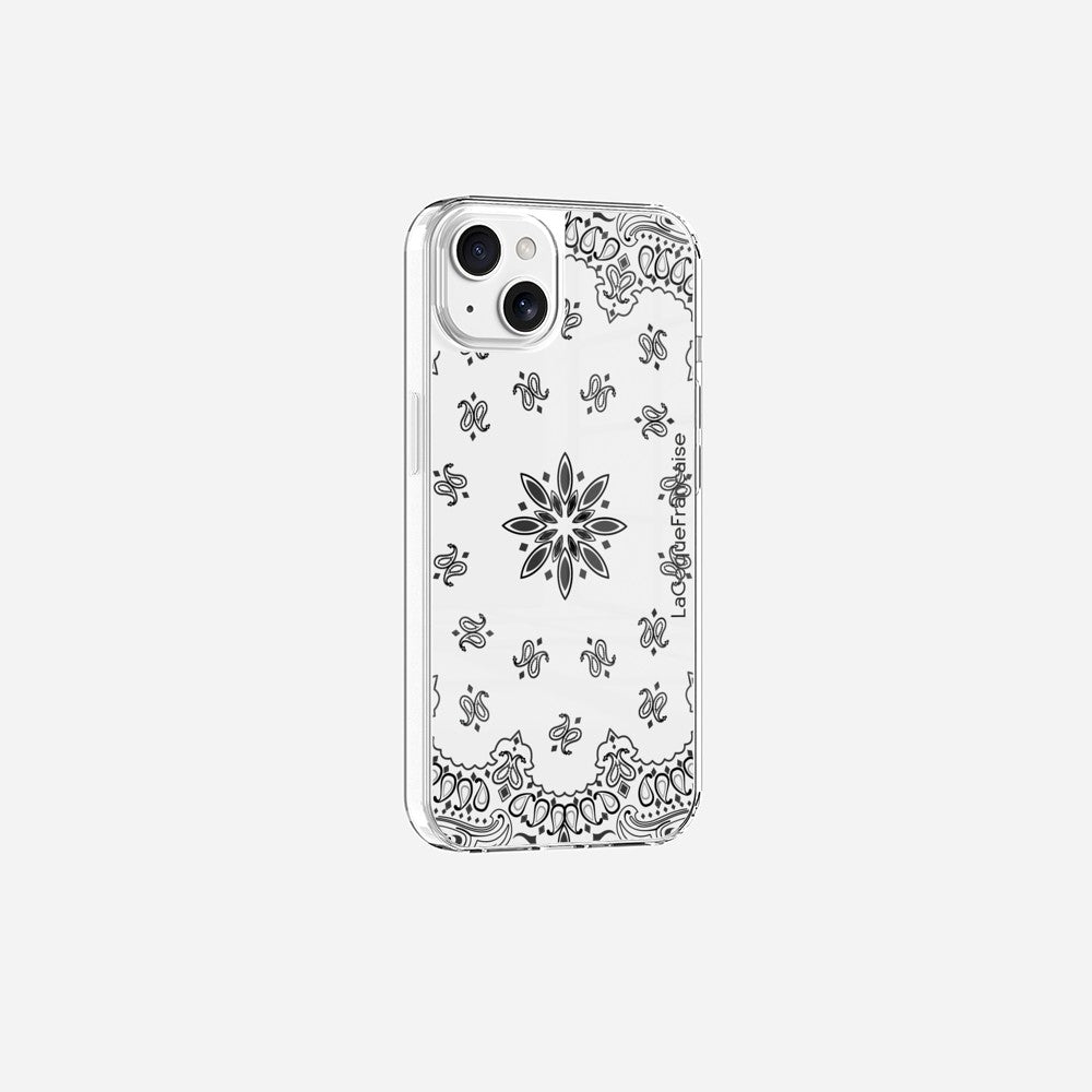 Coque Sans Anneaux Imprimee Bandana Blanc