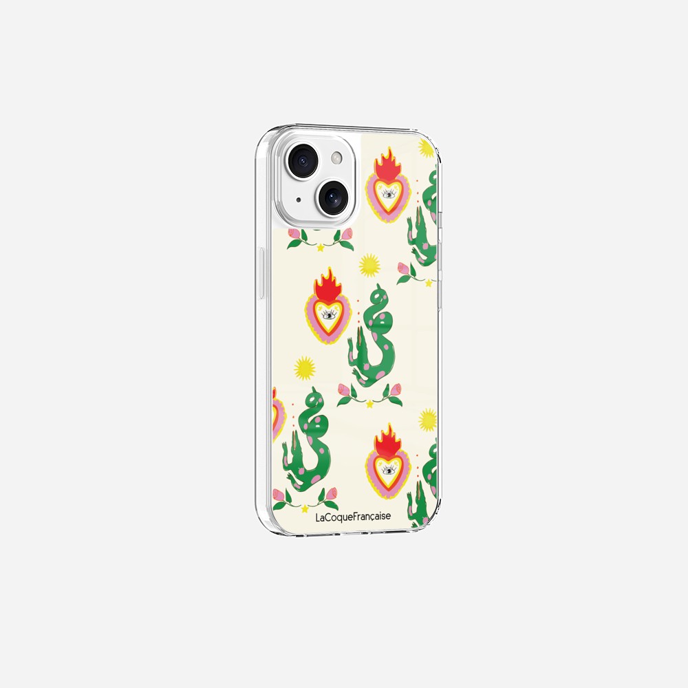 Coque Sans Anneaux Imprimee Fleurs Et Crocodiles