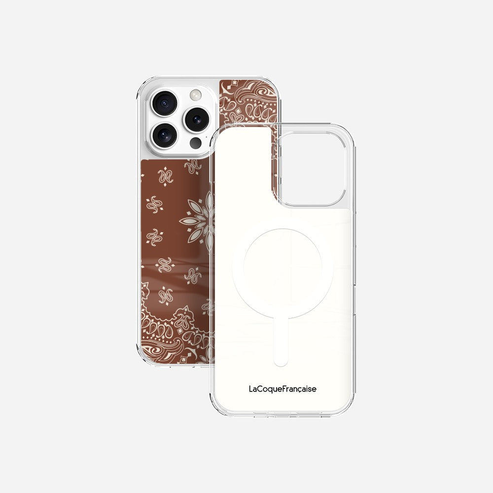 Coque Sans Anneaux Imprimee Bandana Brun