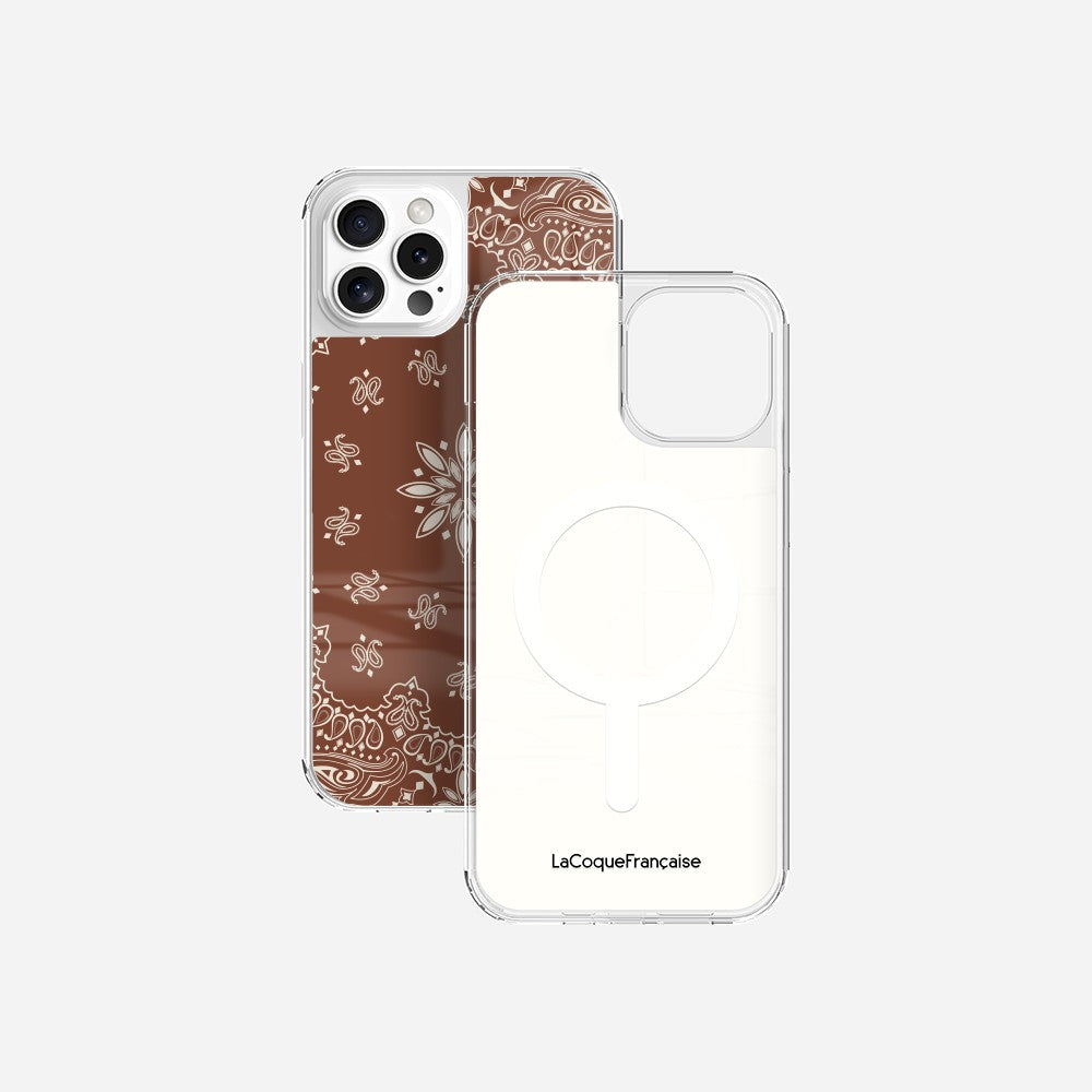 Coque Sans Anneaux Imprimee Bandana Brun