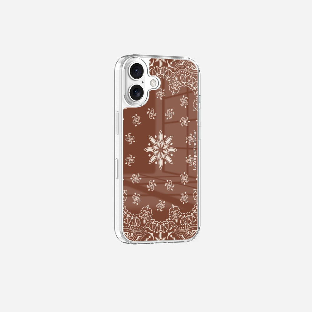 Coque Sans Anneaux Imprimee Bandana Brun