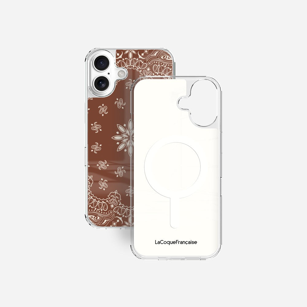 Coque Sans Anneaux Imprimee Bandana Brun