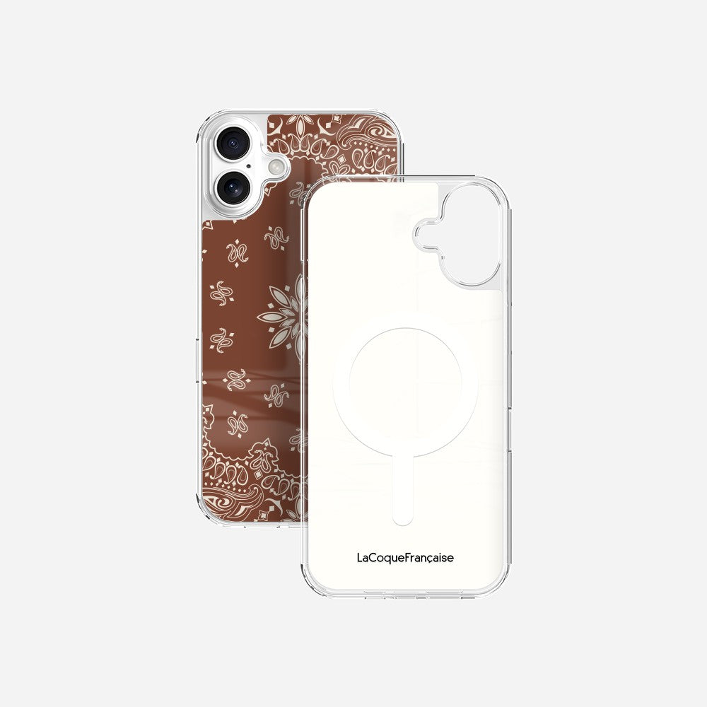 Coque Sans Anneaux Imprimee Bandana Brun