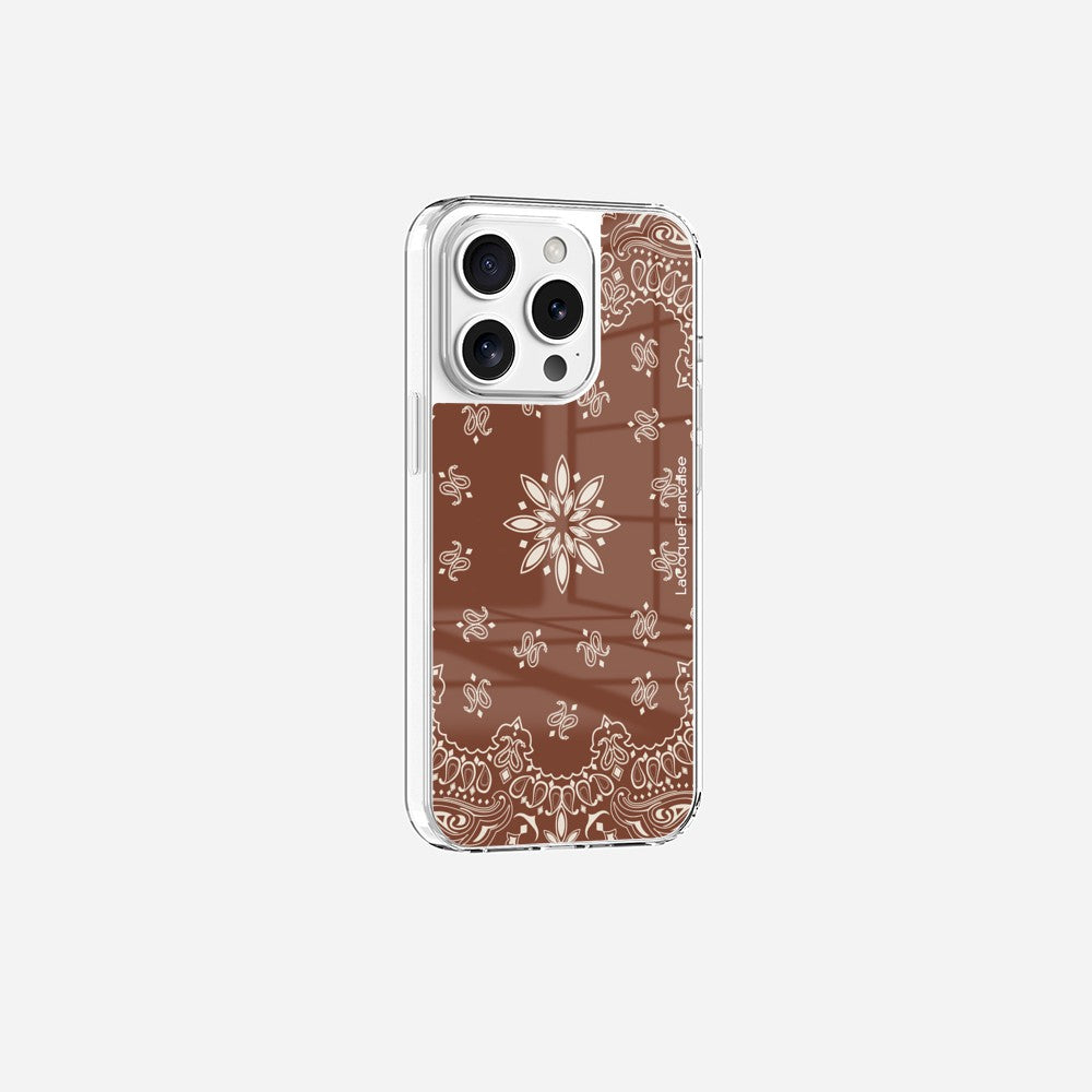 Coque Sans Anneaux Imprimee Bandana Brun