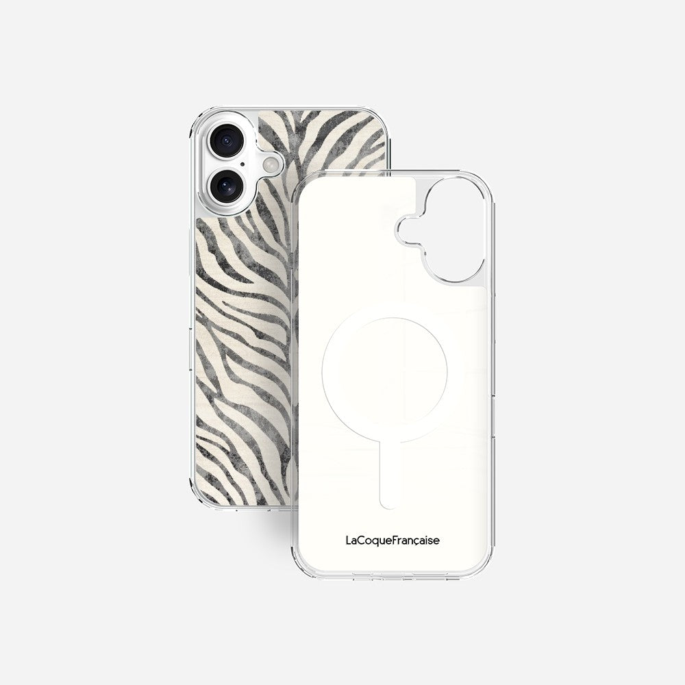 Coque Sans Anneaux Imprimee Zebre Noir