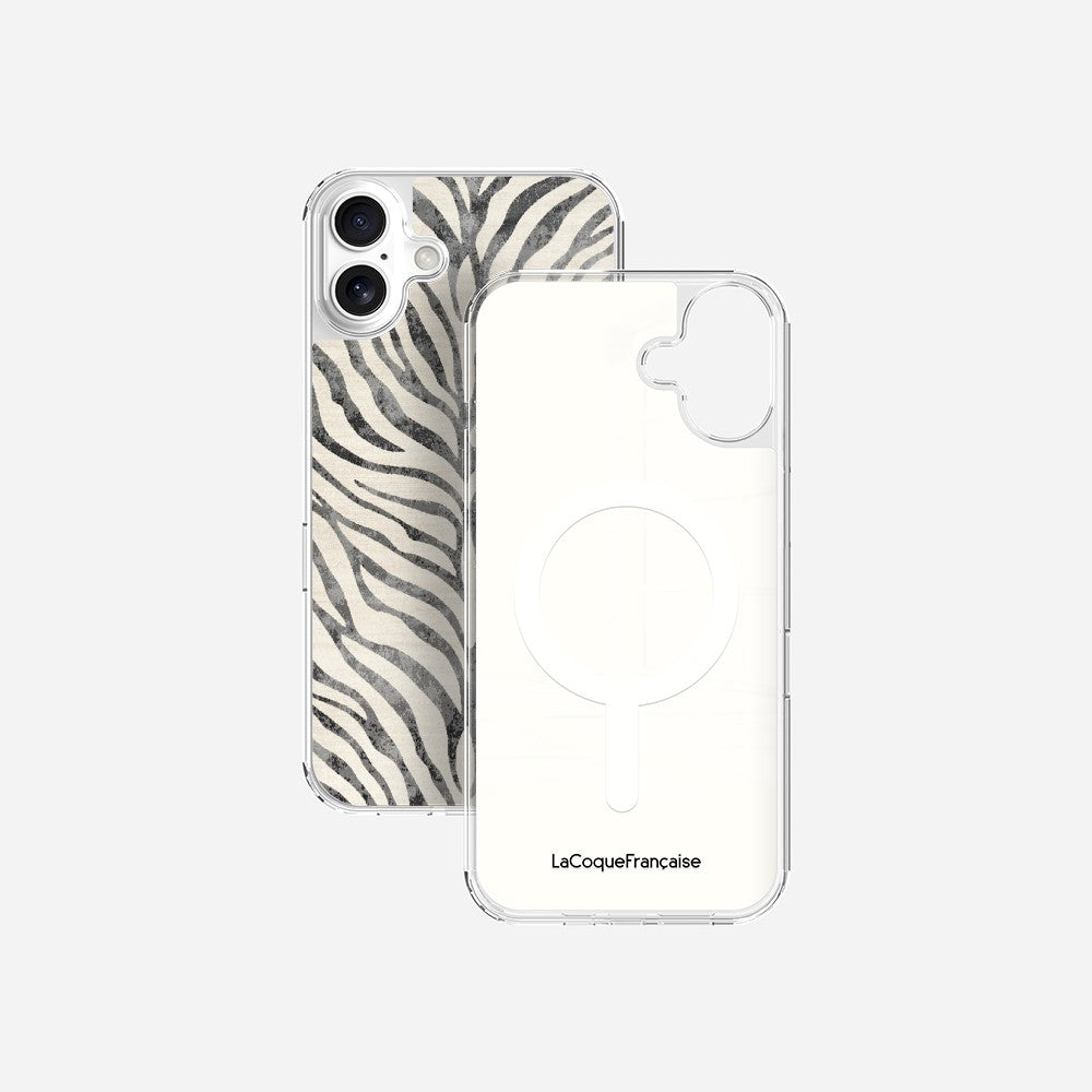 Coque Sans Anneaux Imprimee Zebre Noir