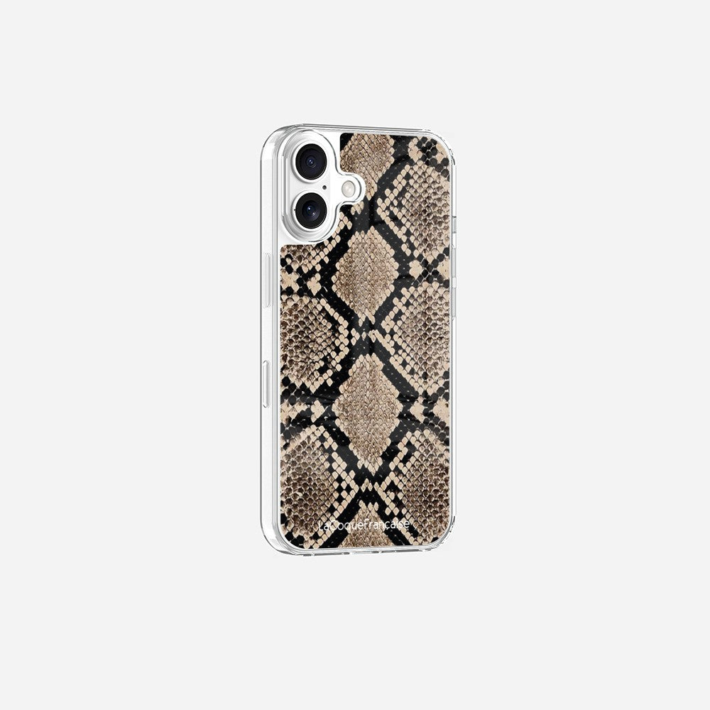 Coque Sans Anneaux Imprimee Python Beige