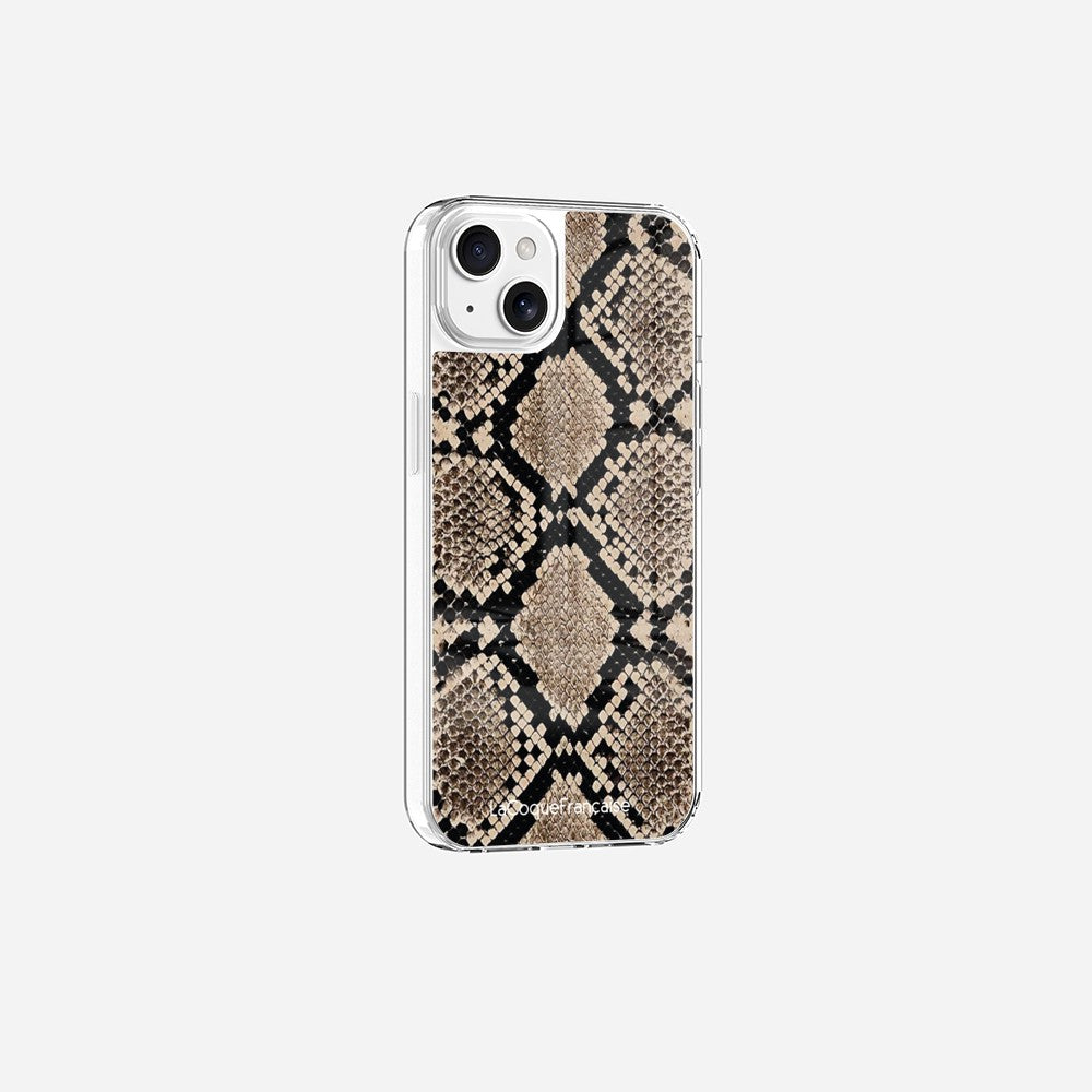 Coque Sans Anneaux Imprimee Python Beige