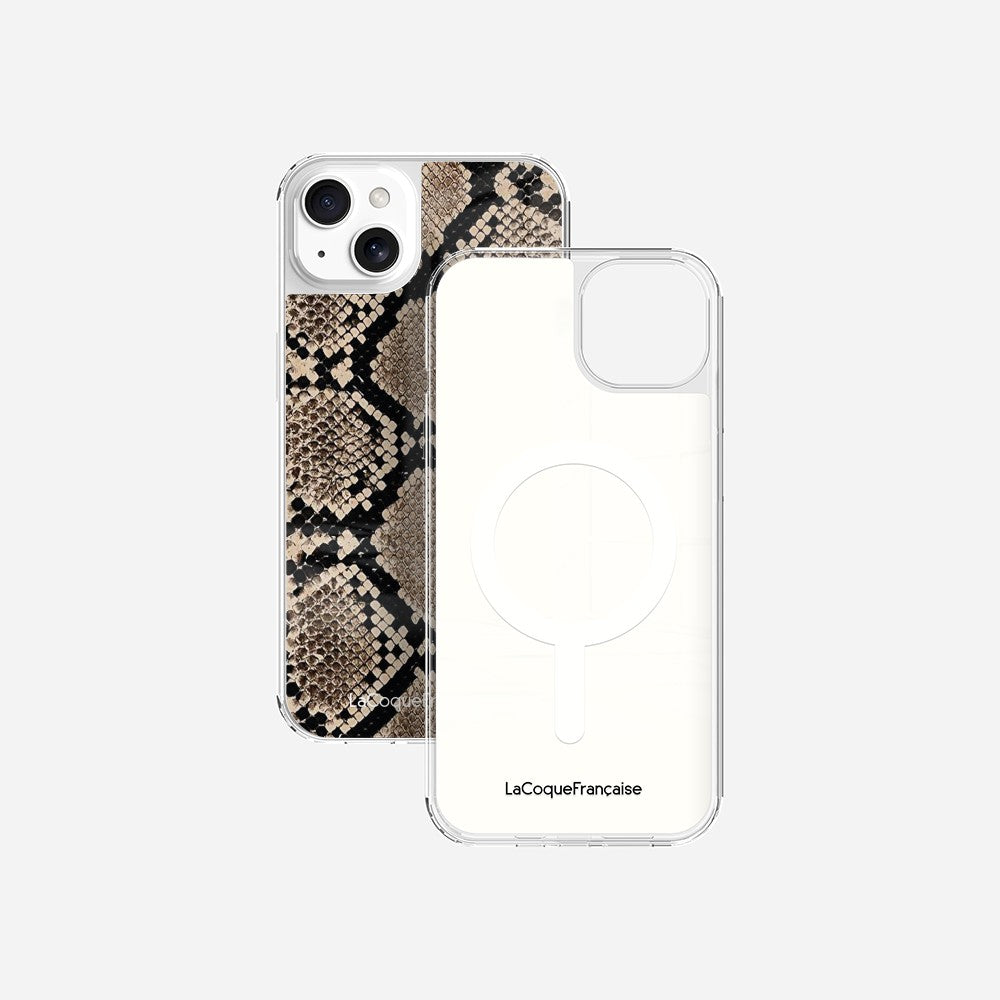Coque Sans Anneaux Imprimee Python Beige