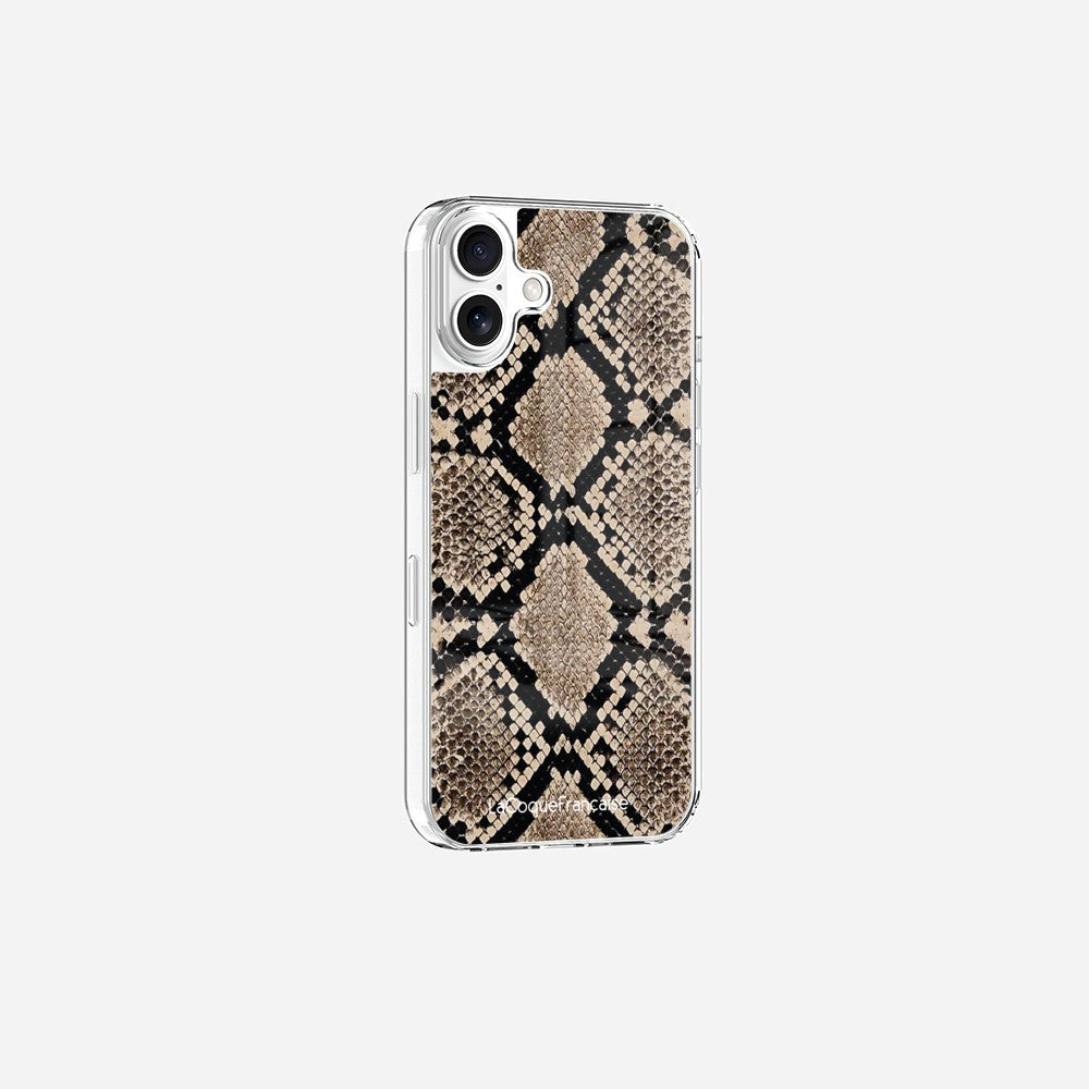 Coque Sans Anneaux Imprimee Python Beige
