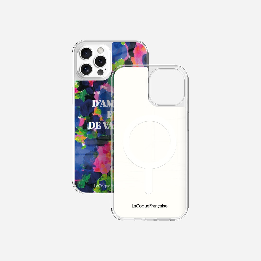 Coque Sans Anneaux Imprimee D'amour Et De Vagues Bleu