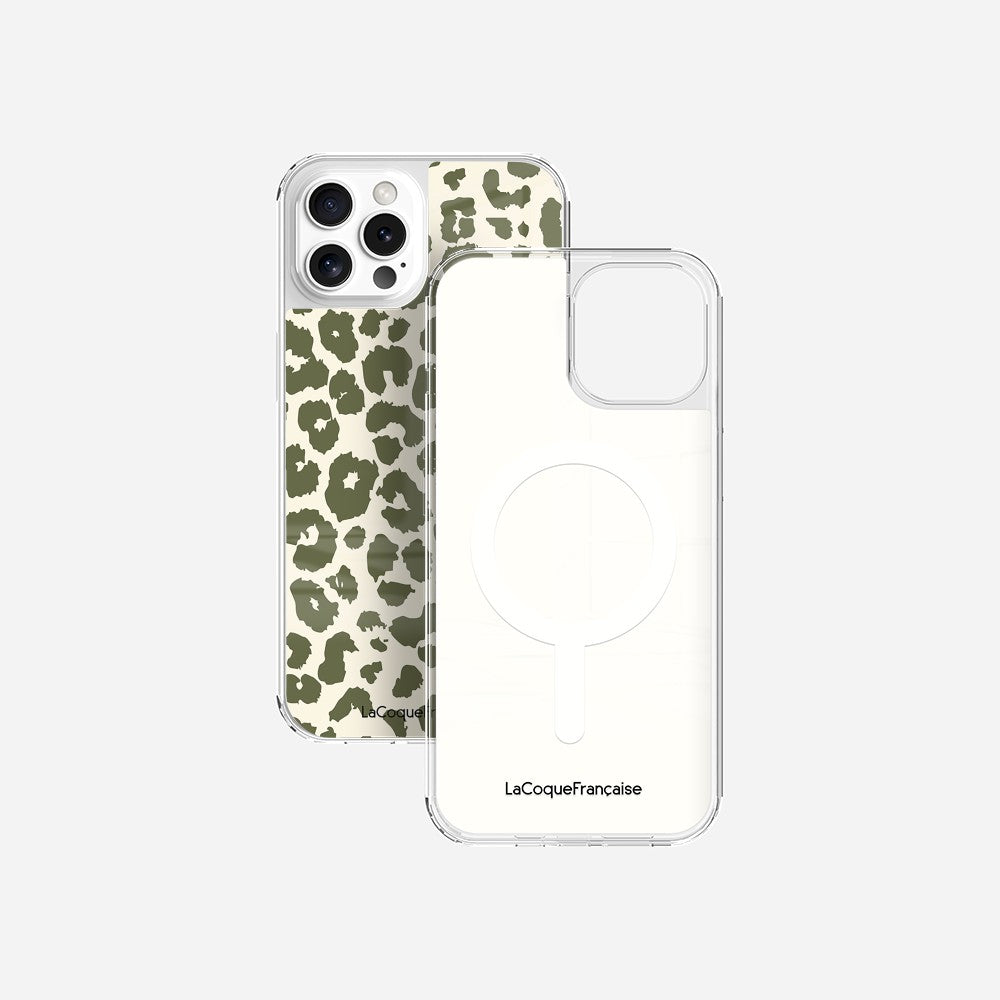 Coque Sans Anneaux Imprimee Leopard Kaki