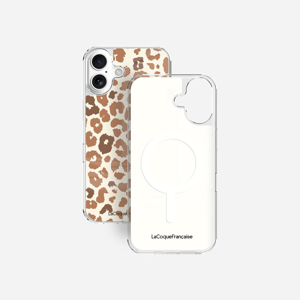 Coque Sans Anneaux Imprimee Leopard Marron
