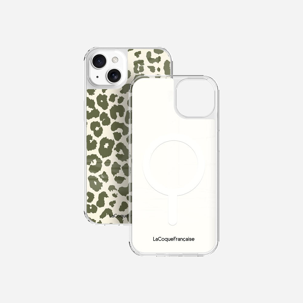 Coque Sans Anneaux Imprimee Leopard Kaki