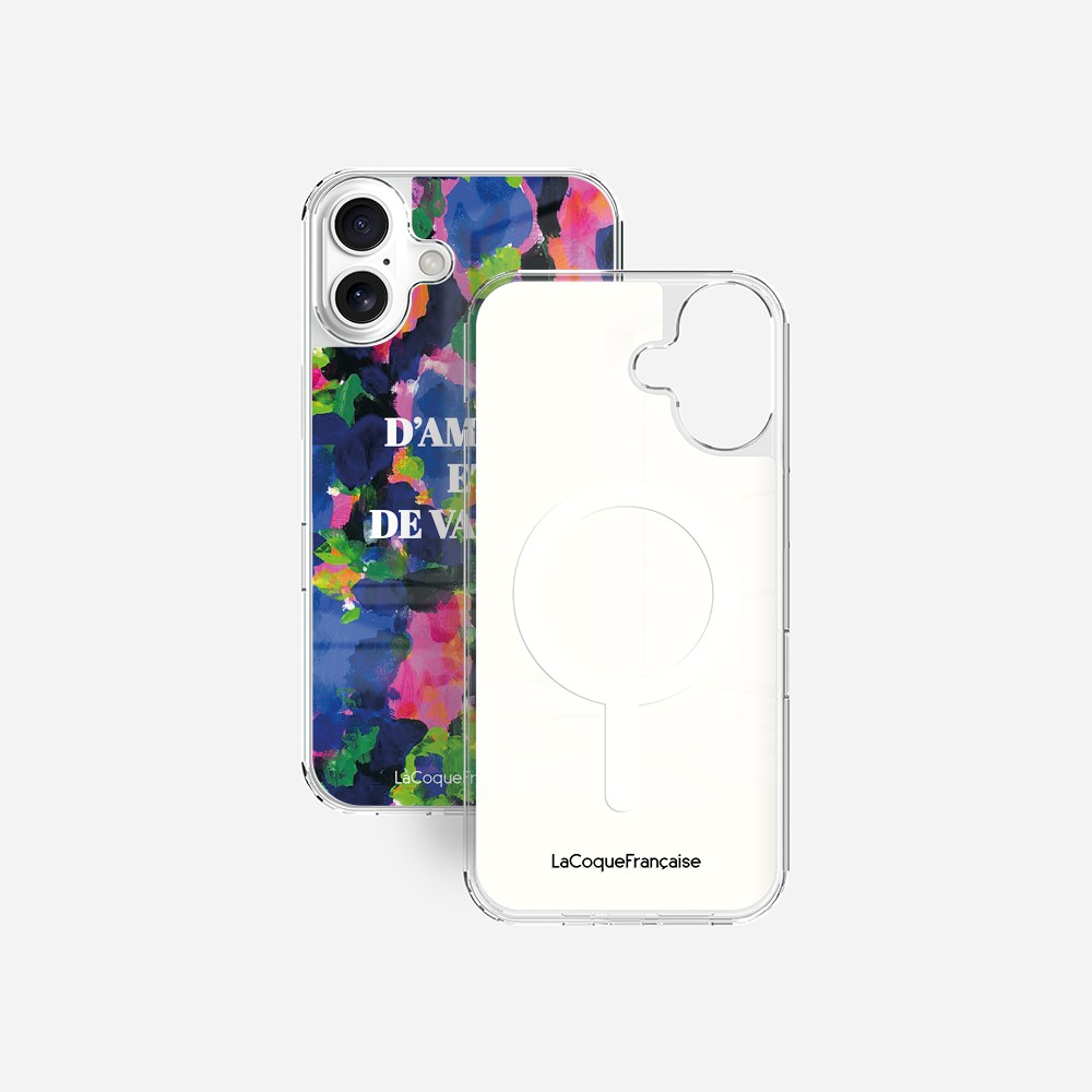 Coque Sans Anneaux Imprimee D'amour Et De Vagues Bleu
