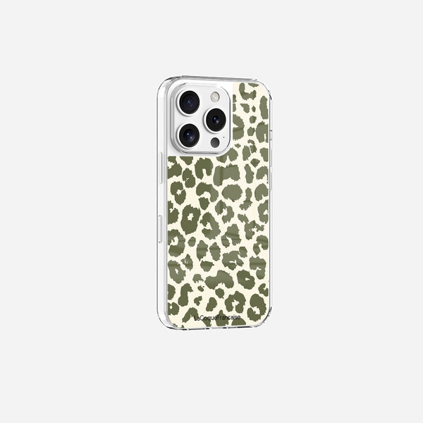 Coque Sans Anneaux Imprimee Leopard Kaki
