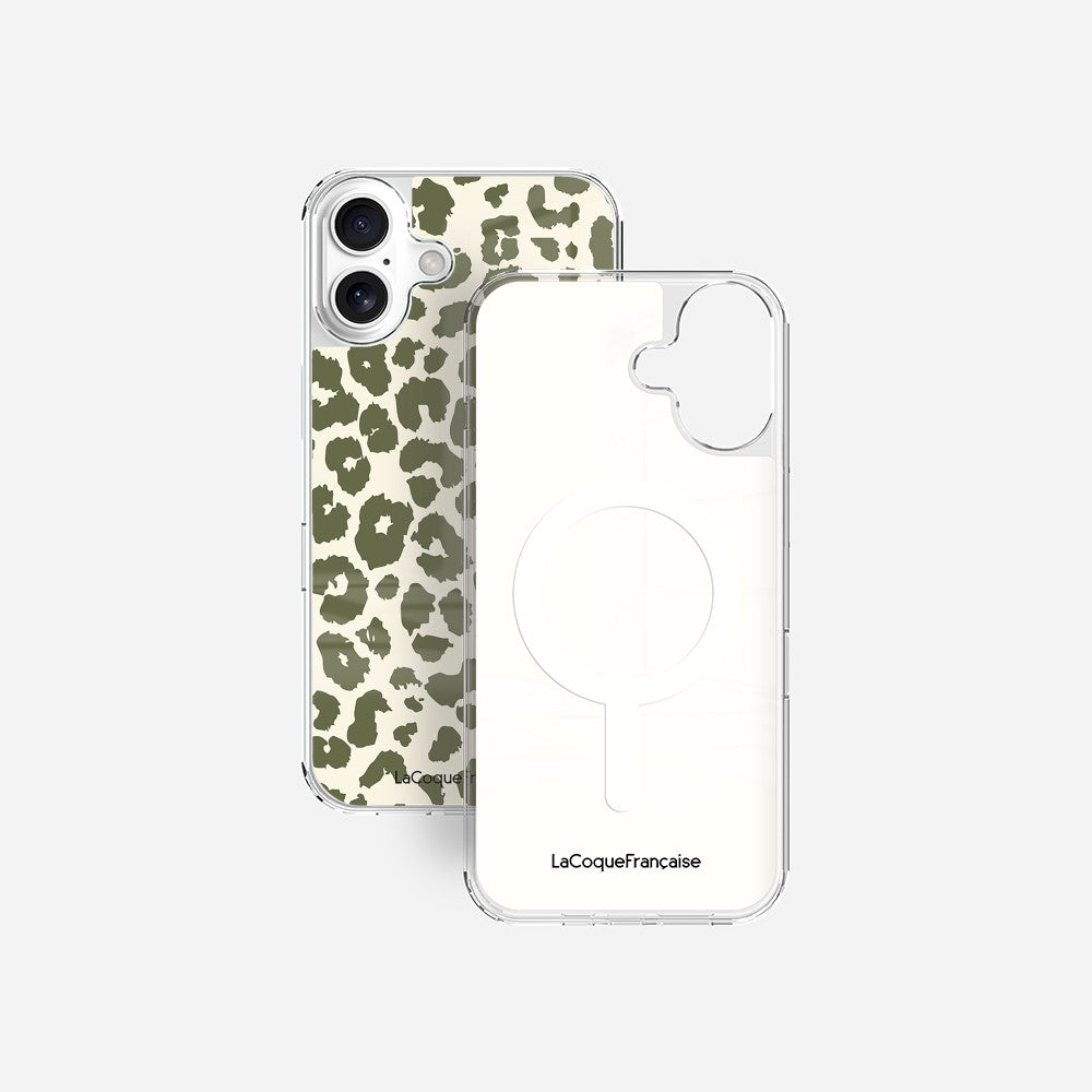 Coque Sans Anneaux Imprimee Leopard Kaki