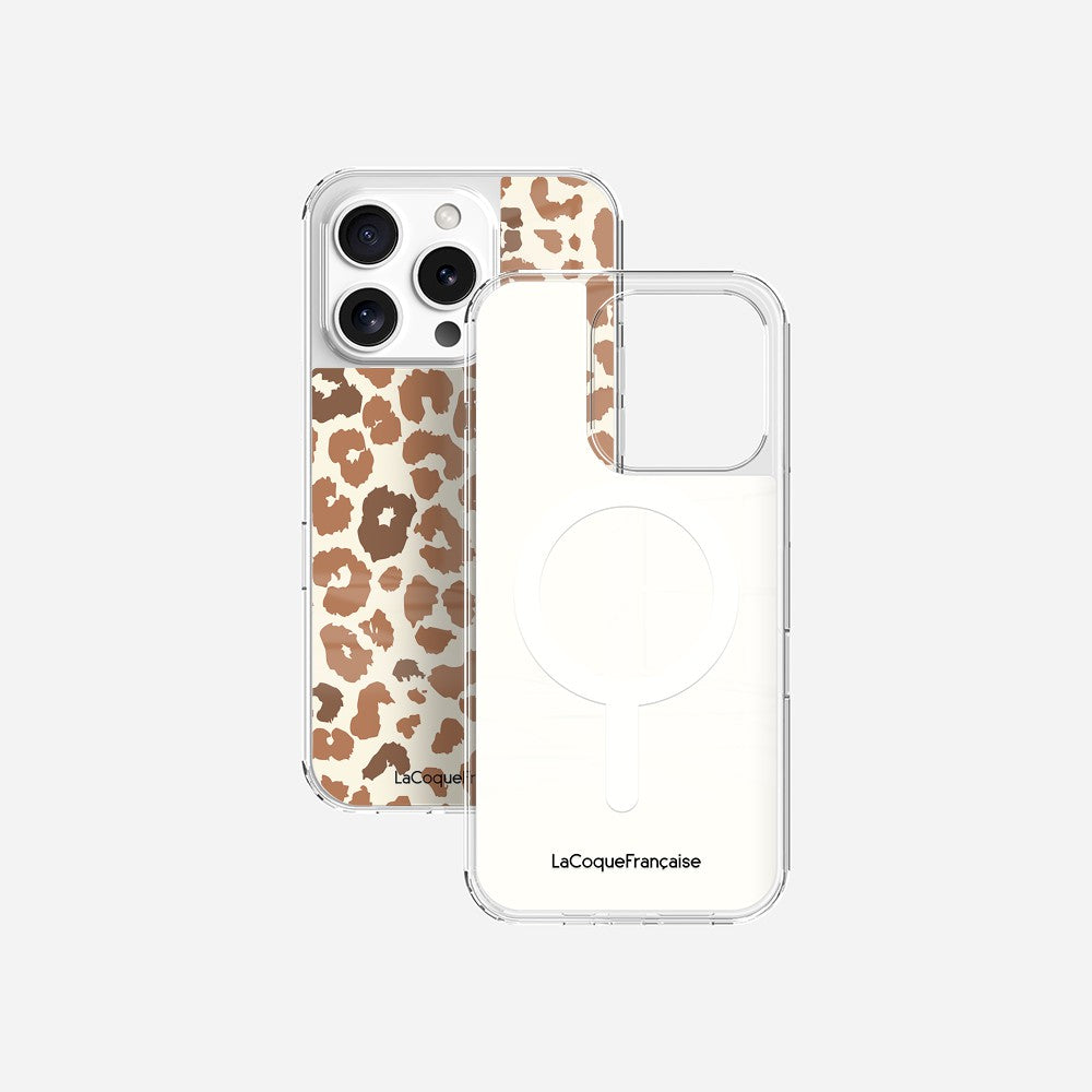 Coque Sans Anneaux Imprimee Leopard Marron
