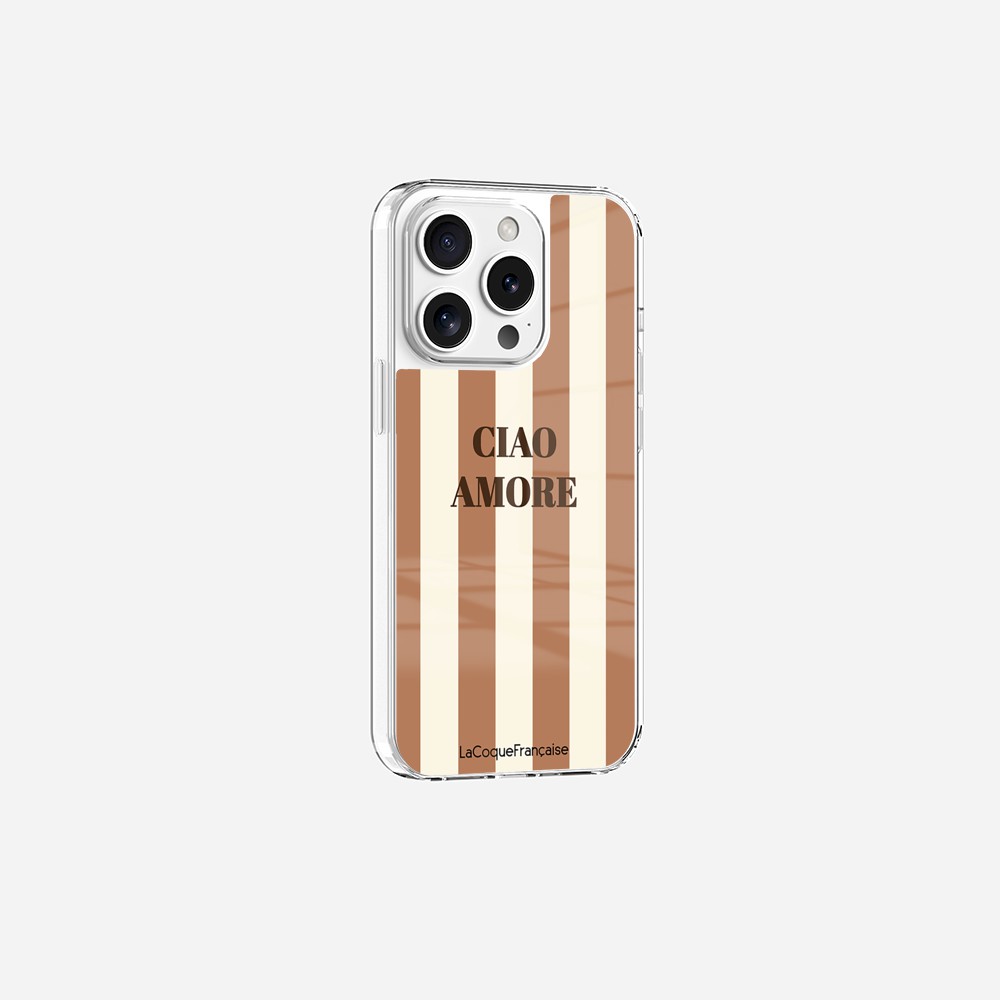 Coque Sans Anneaux Imprimee Ciao Amore Beige