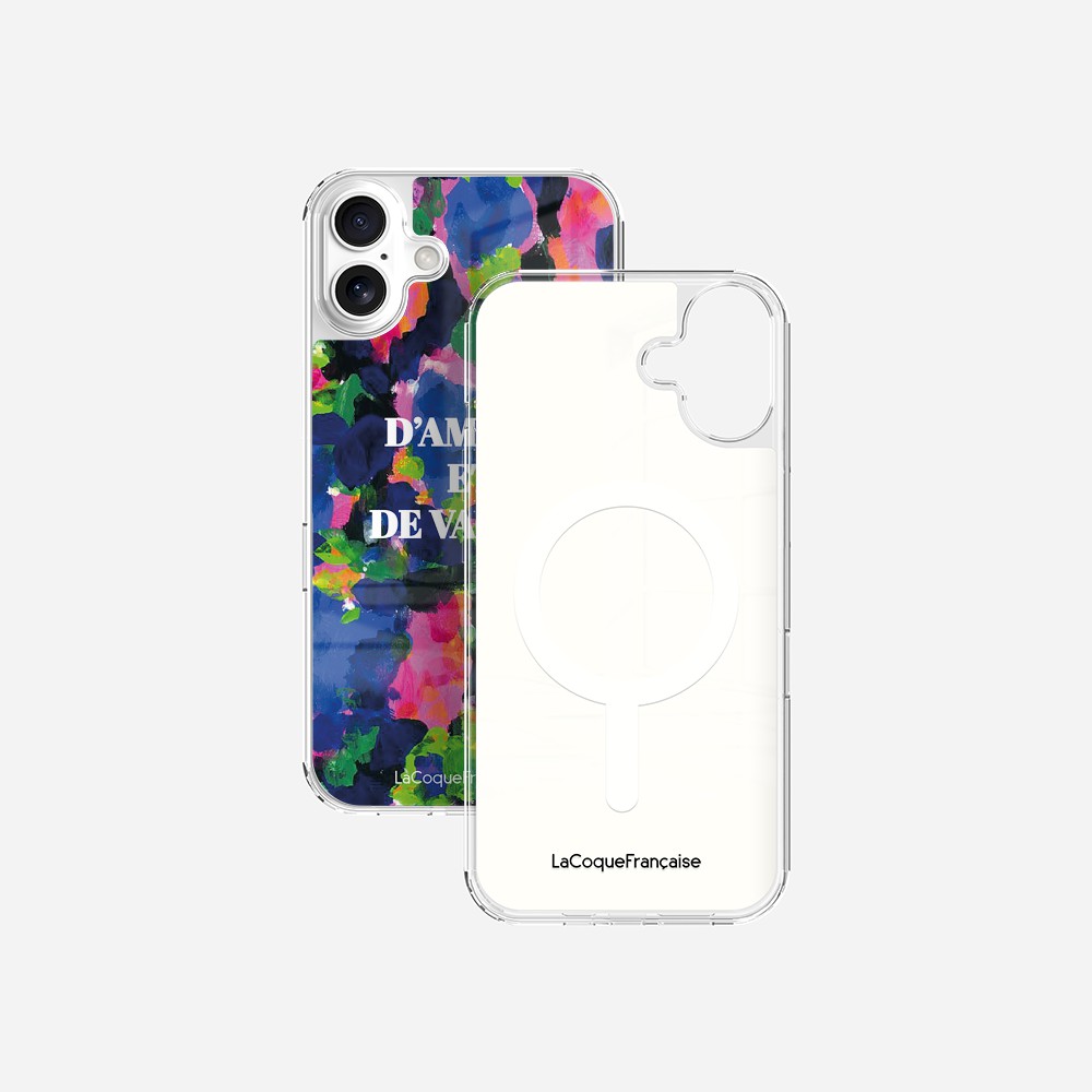 Coque Sans Anneaux Imprimee D'amour Et De Vagues Bleu
