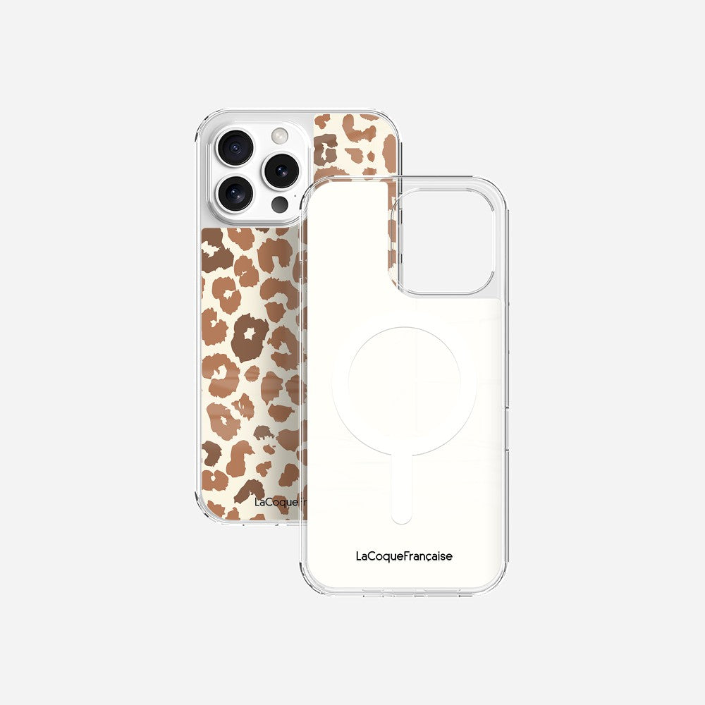 Coque Sans Anneaux Imprimee Leopard Marron