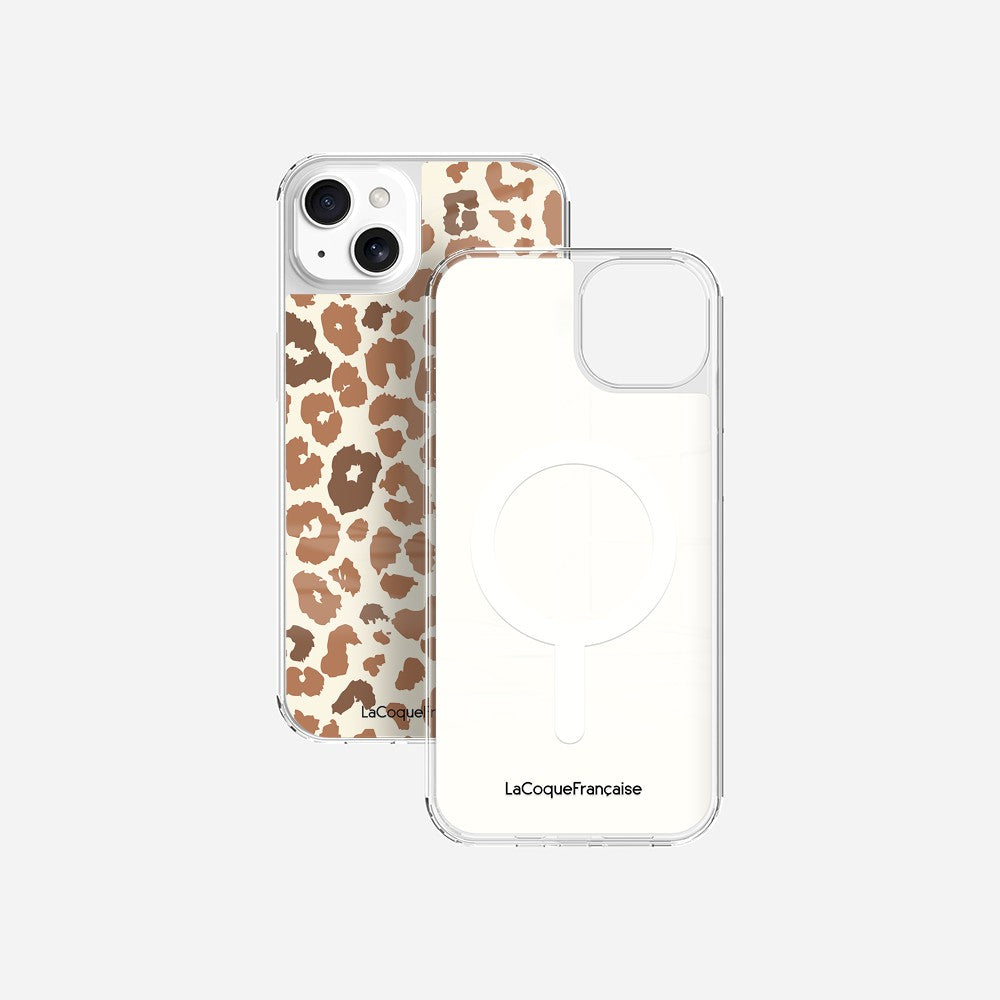 Coque Sans Anneaux Imprimee Leopard Marron
