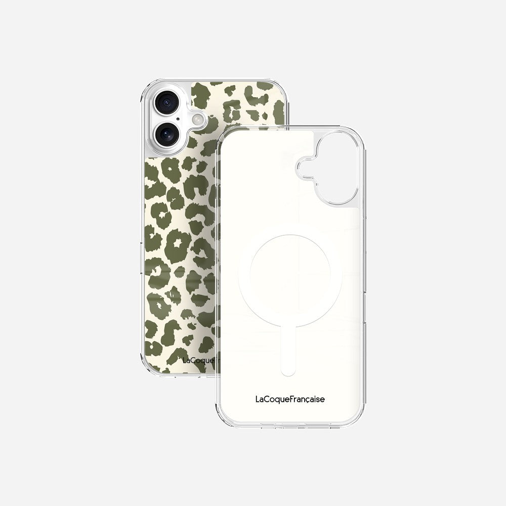 Coque Sans Anneaux Imprimee Leopard Kaki