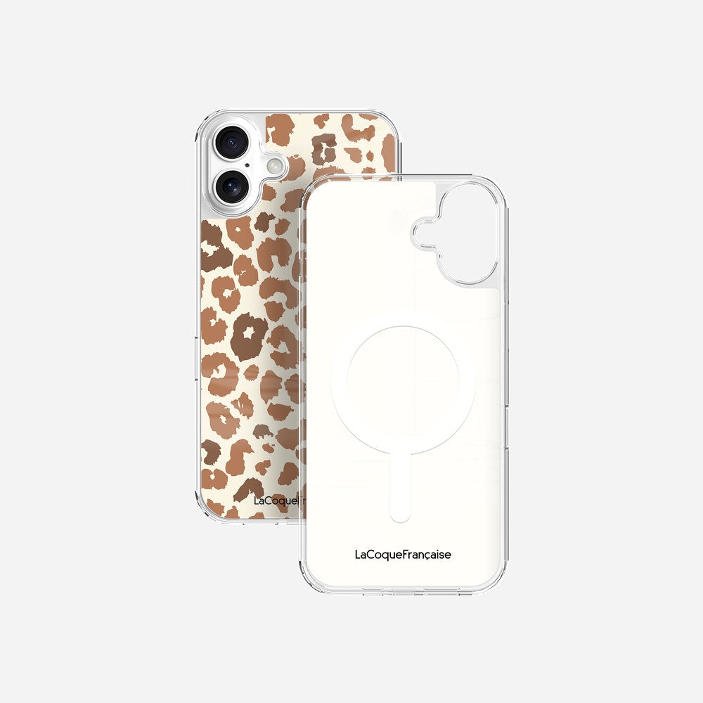 Coque Sans Anneaux Imprimee Leopard Marron