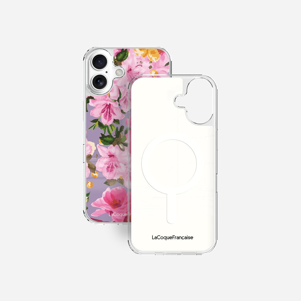 Coque Sans Anneaux Imprimee Fleuri Rose