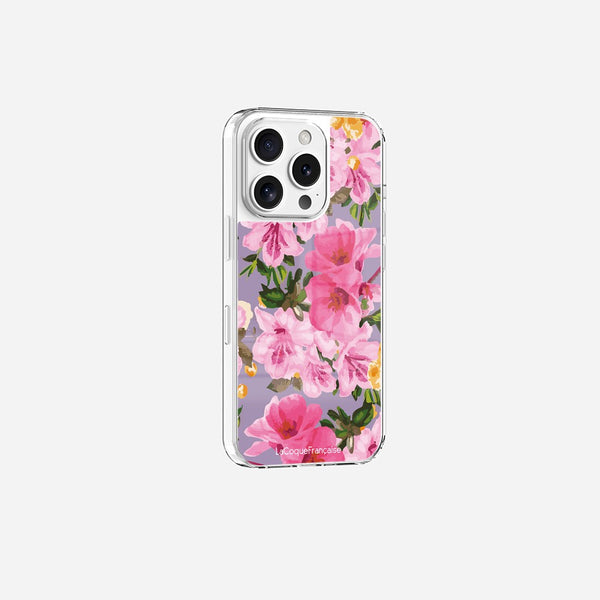 Coque Sans Anneaux Imprimee Fleuri Rose