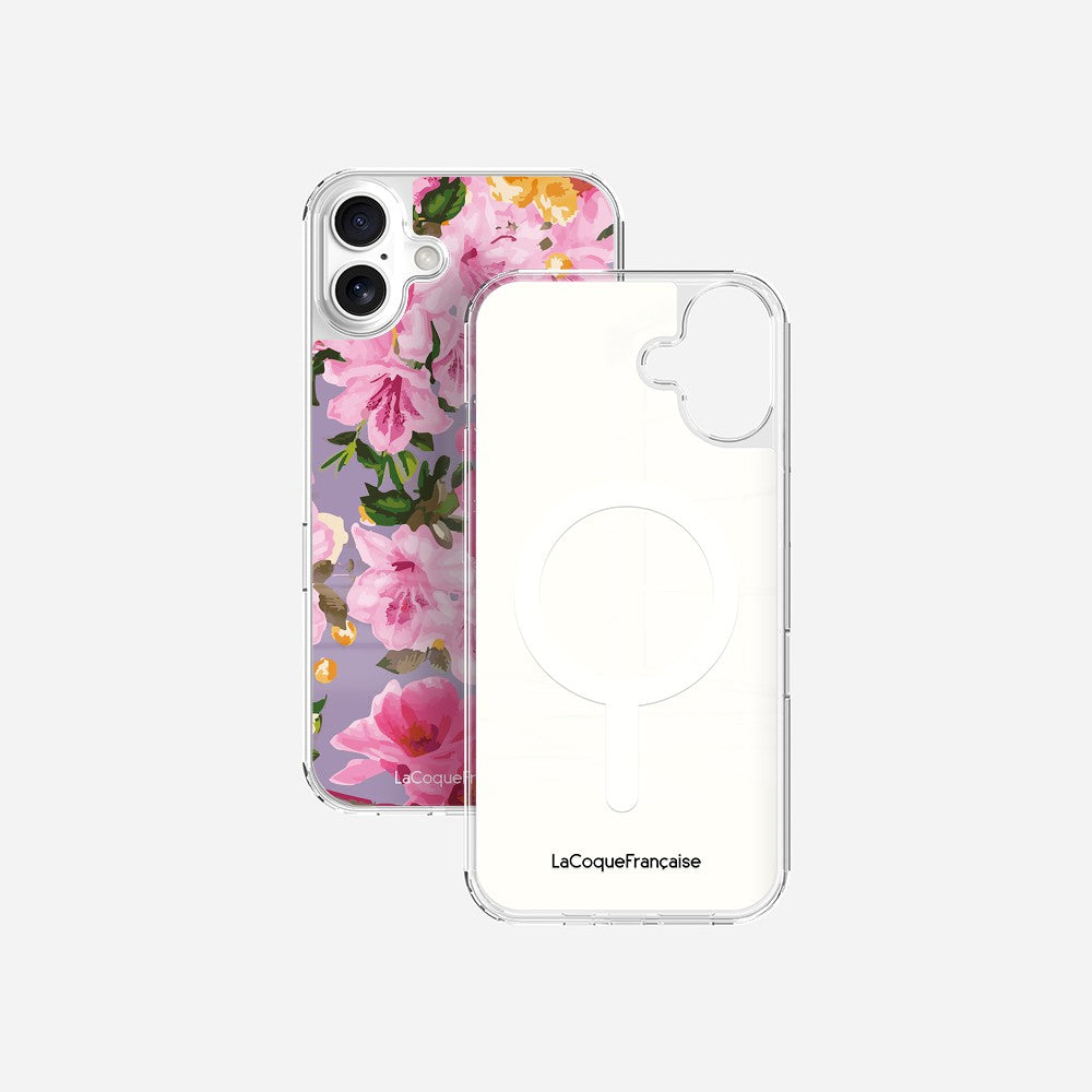Coque Sans Anneaux Imprimee Fleuri Rose