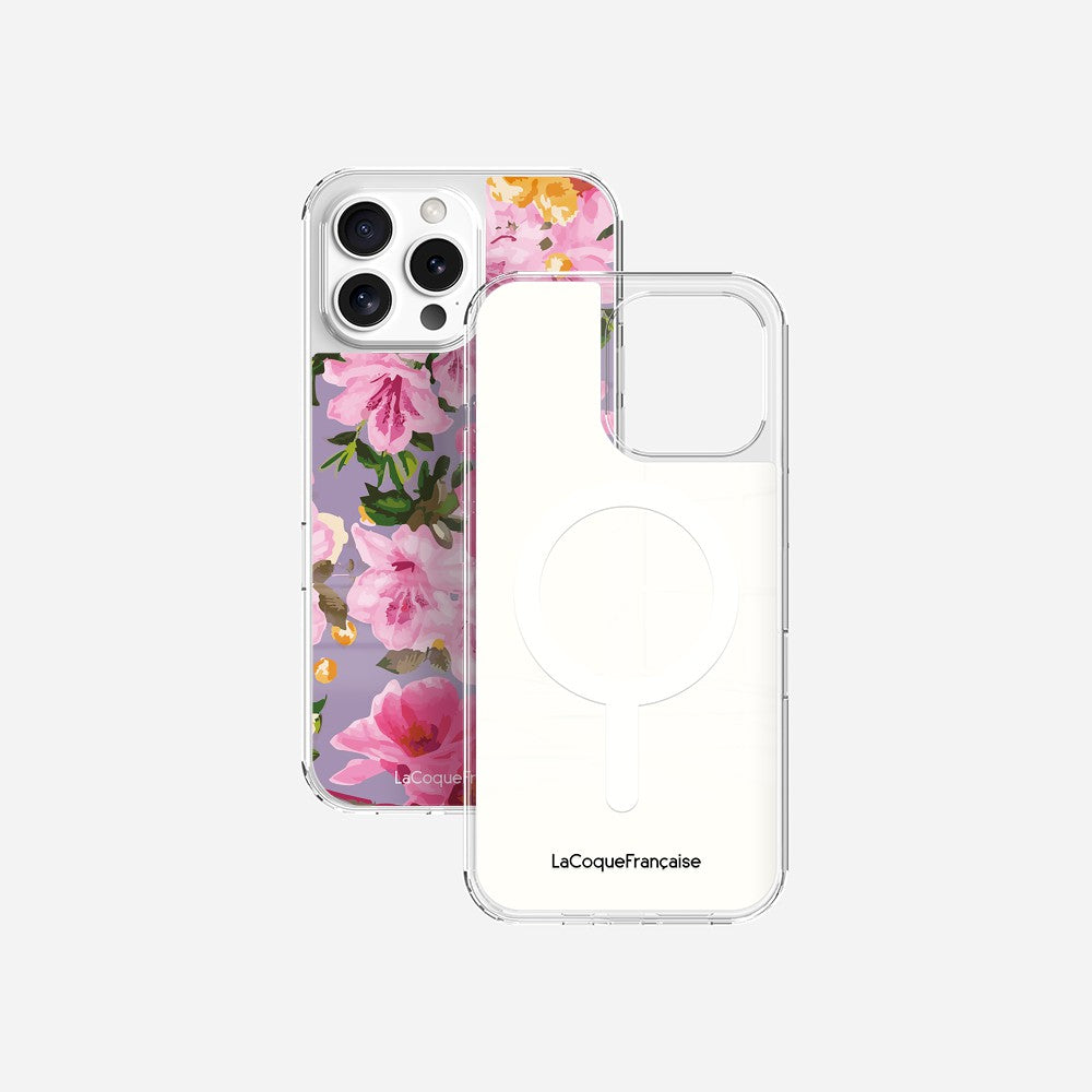 Coque Sans Anneaux Imprimee Fleuri Rose