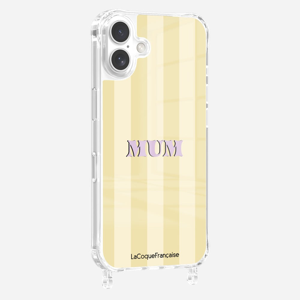 Coque Imprimee Anneaux Mum - Jaune Et Beige
