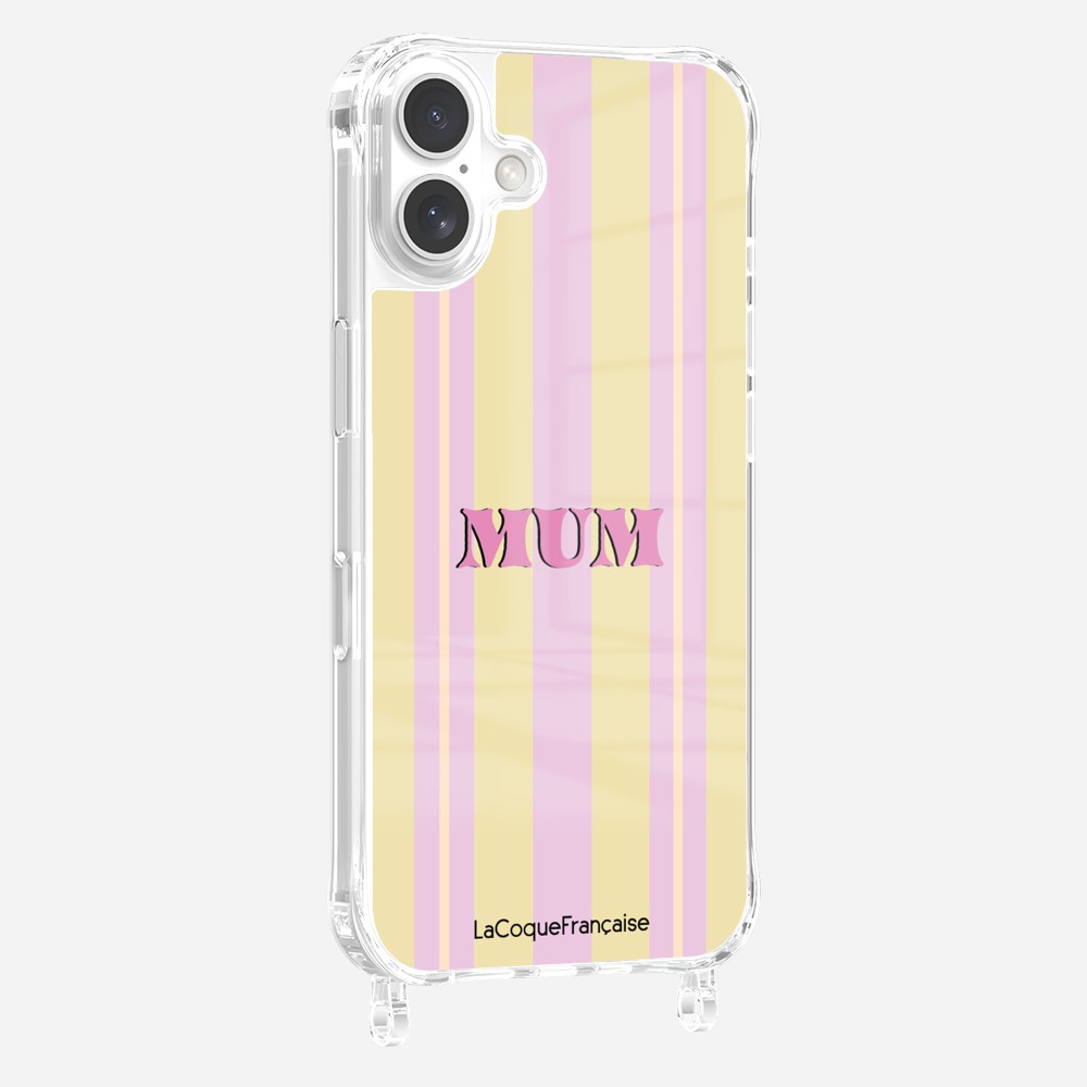 Coque Imprimee Anneaux Mum - Rose Et Jaune