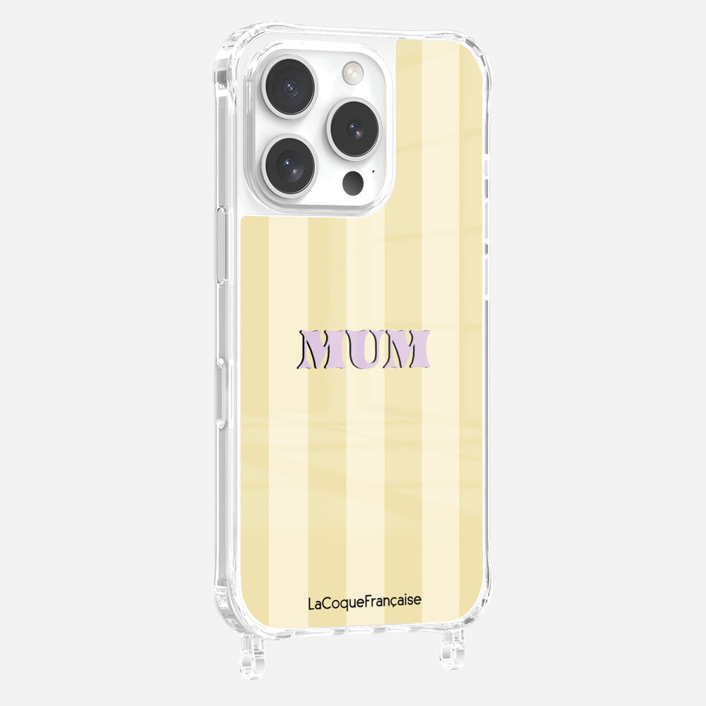 Coque Imprimee Anneaux Mum - Jaune Et Beige