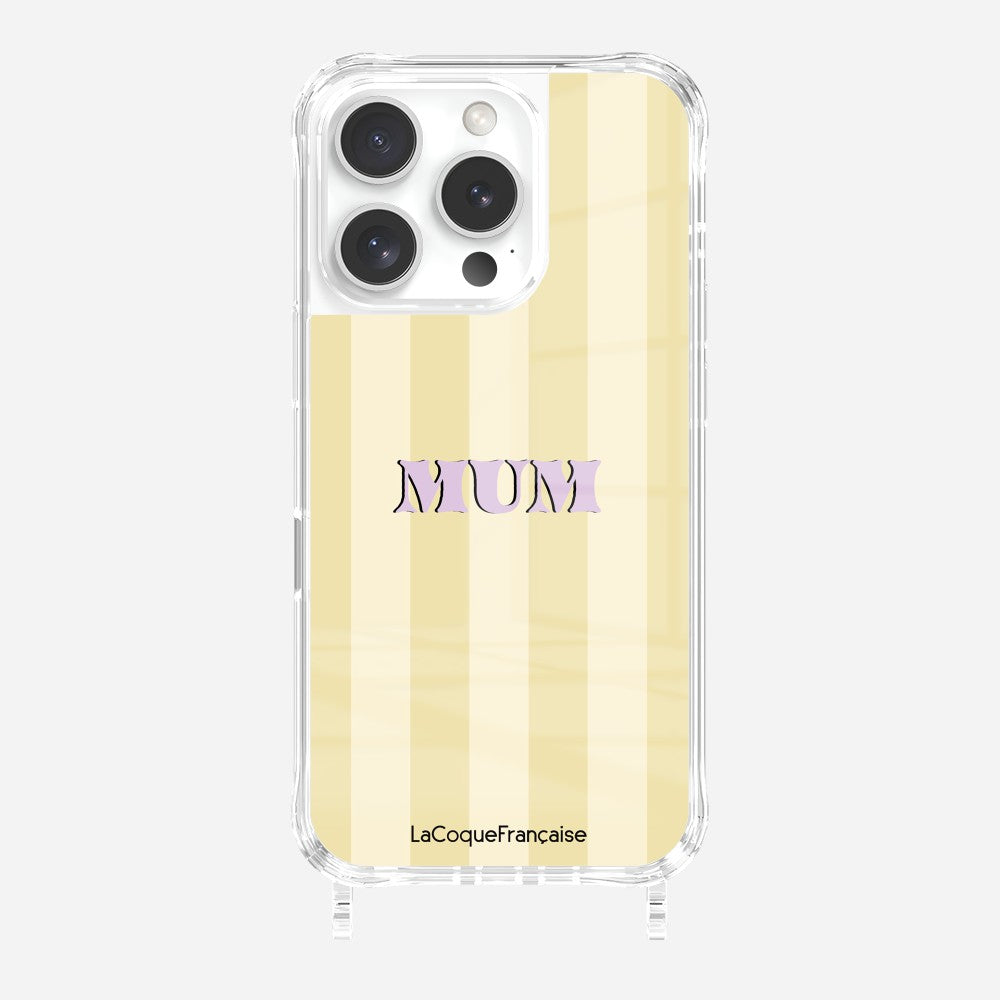 Coque Imprimee Anneaux Mum - Jaune Et Beige