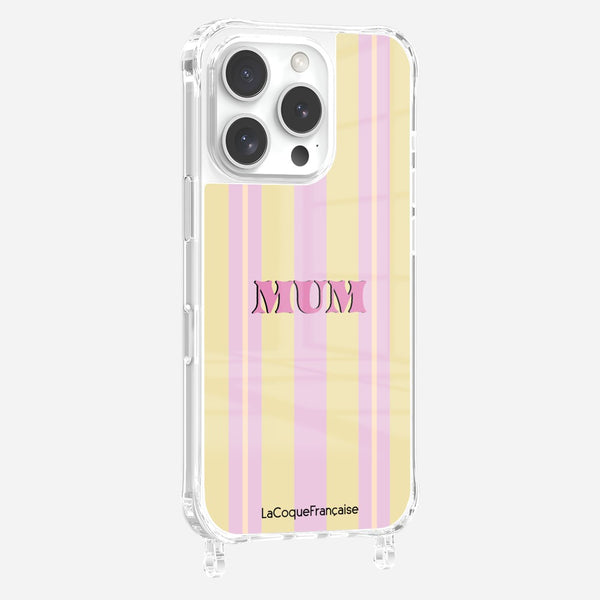 Coque Anneaux Imprimee Mum - Rose Et Jaune
