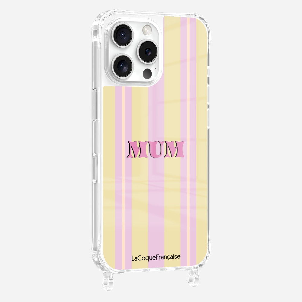 Coque Imprimee Anneaux Mum - Rose Et Jaune