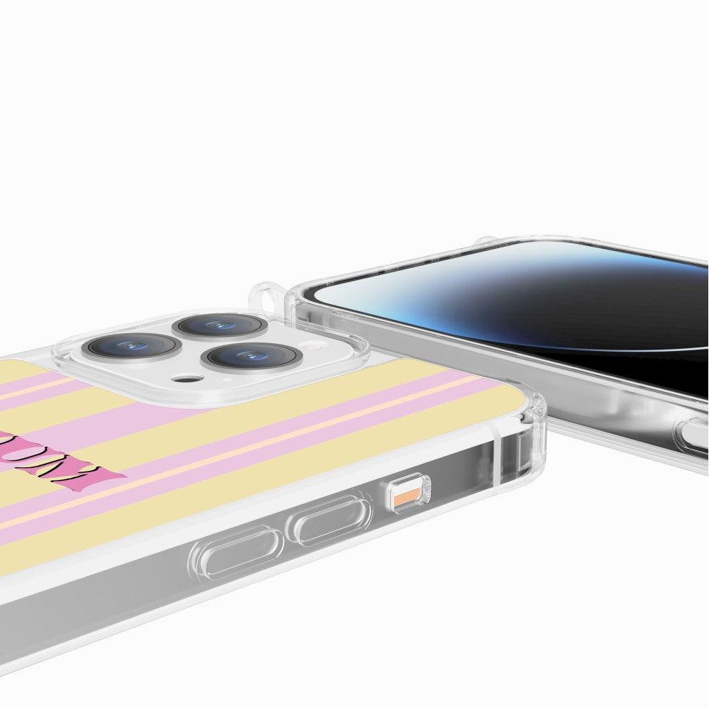 Coque Anneaux Imprimee Mum - Rose Et Jaune - 62