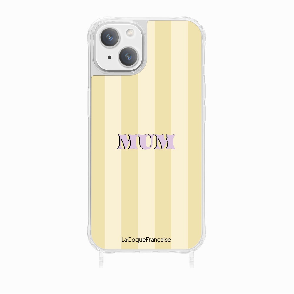 Coque Imprimee Anneaux Mum - Jaune Et Beige