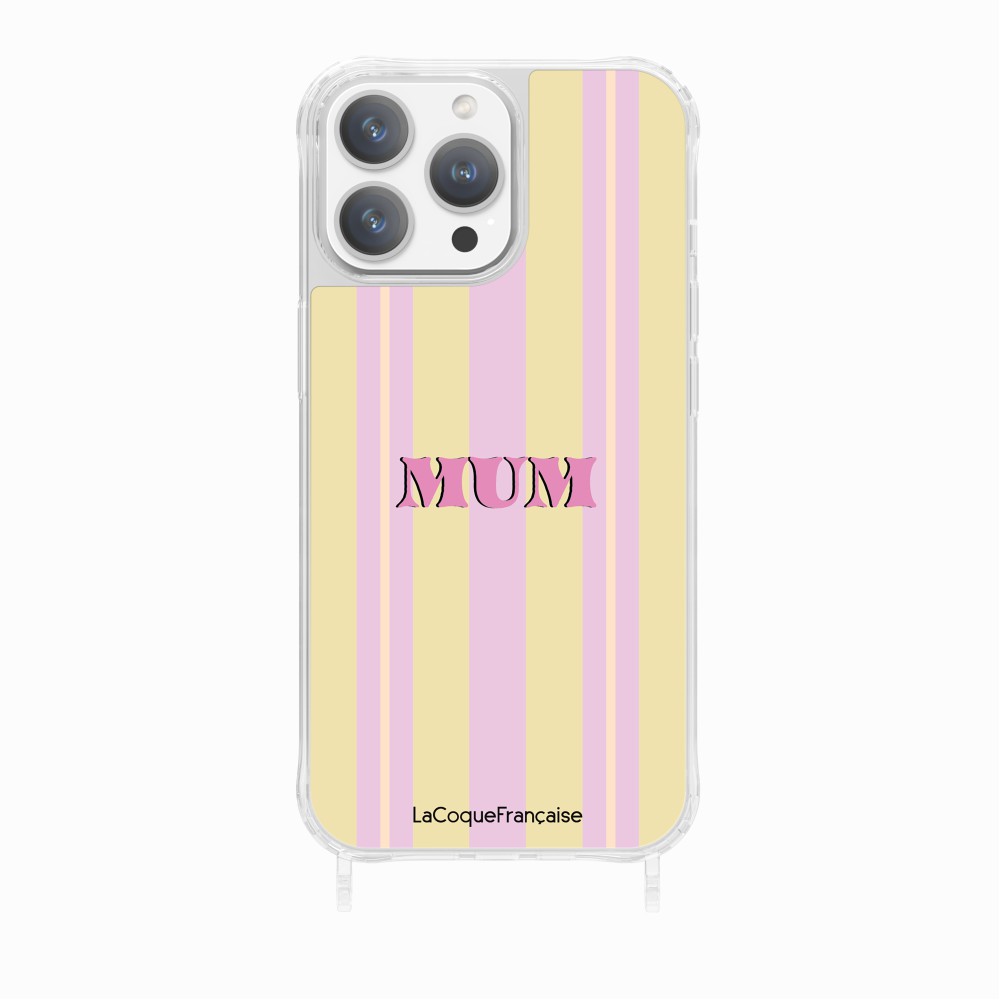 Coque Imprimee Anneaux Mum - Rose Et Jaune